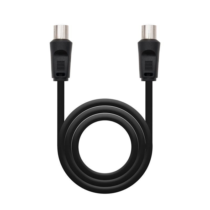 CABLE ANTENA TV 75 OHM M-H 1.8 M NANOCABLE BLACK